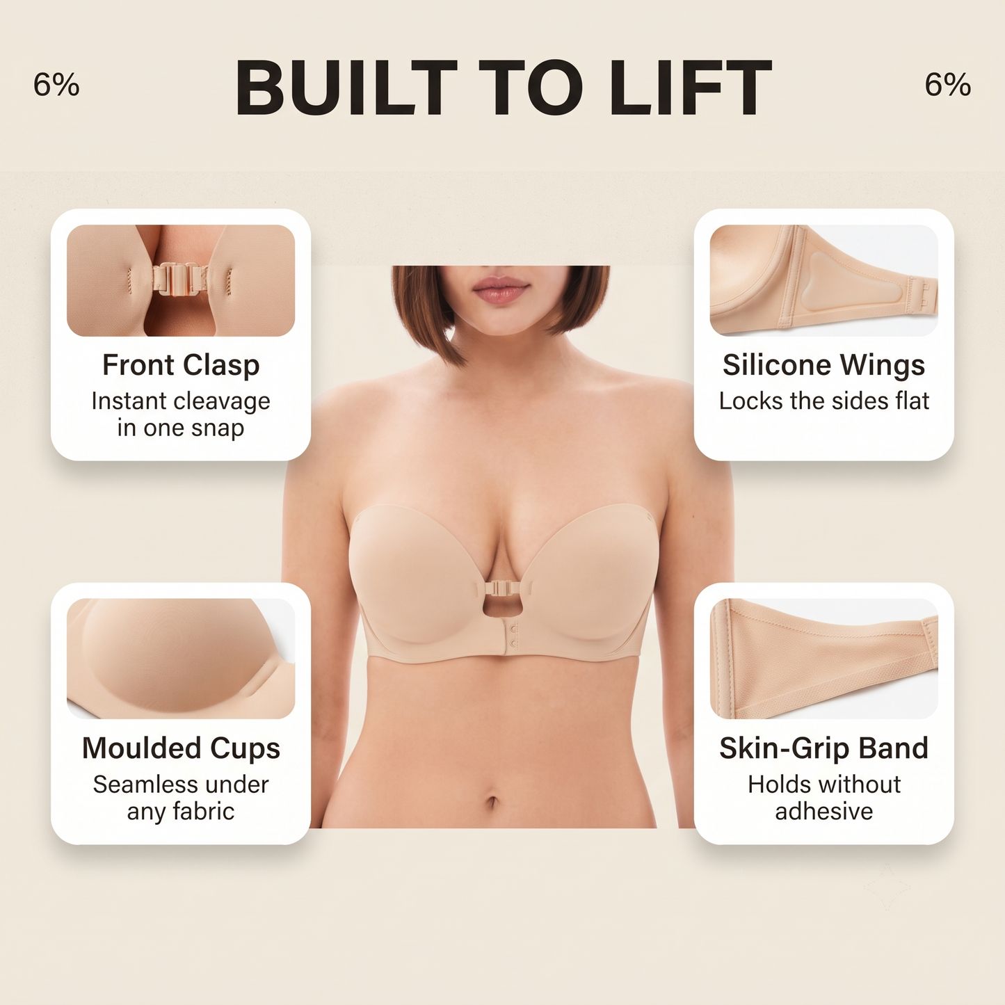 Orvan LuxeLift™ — The Strapless Bra That Stays Up